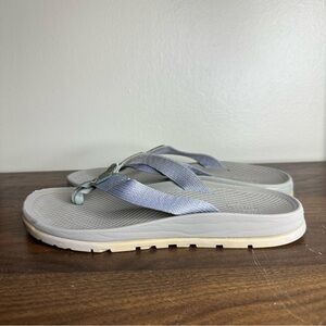 Chaco Gray Blue Lowdown Flip Flop Sandals Sz 7 Womens